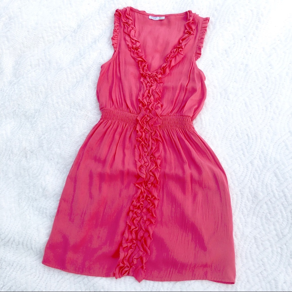 Charming Charlie Coral Ruffle Dress